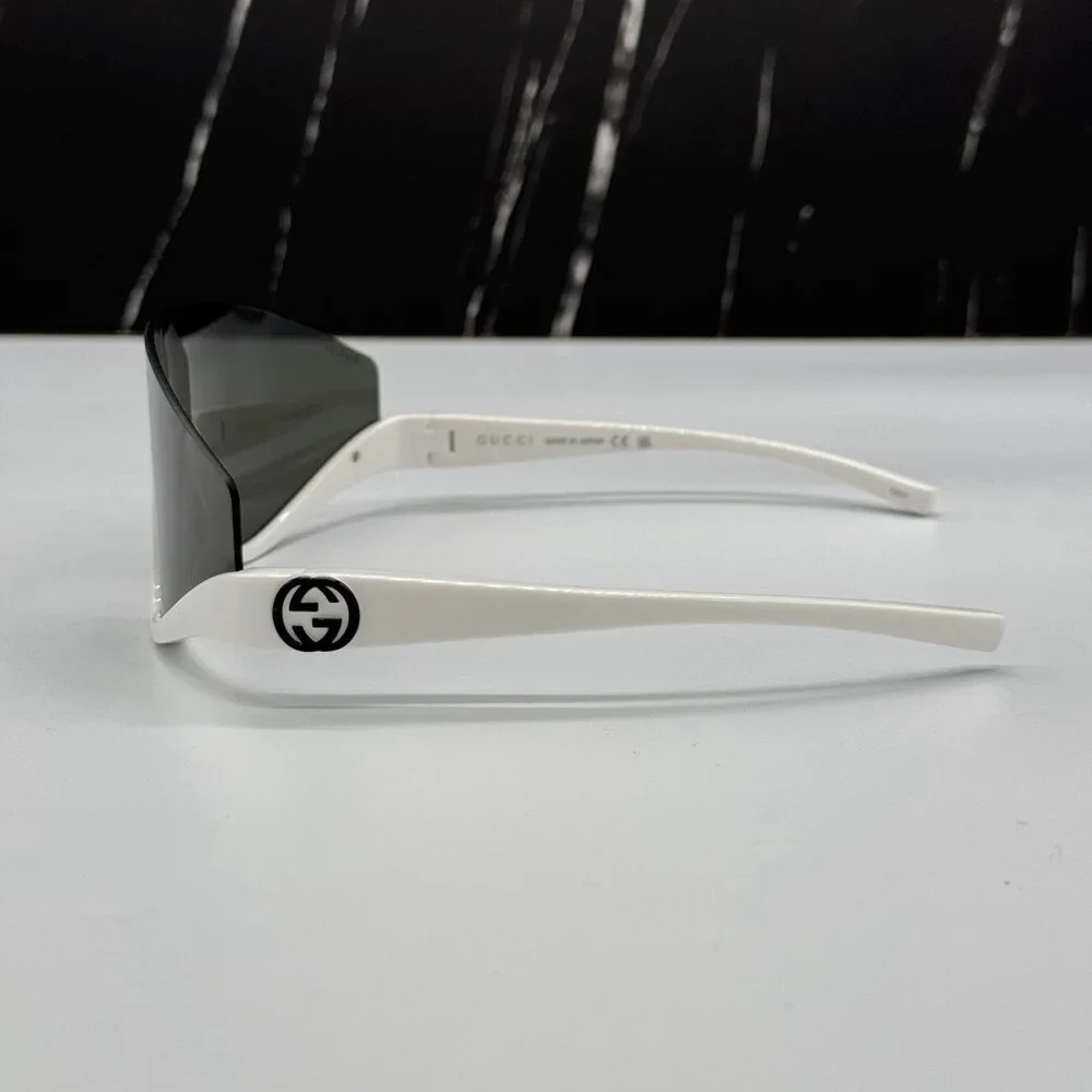 NEW GG1650S 007 UNISEX SHIELD SUNGLASSES, GRAY WHITE MASK EYEWEAR GUCCI
